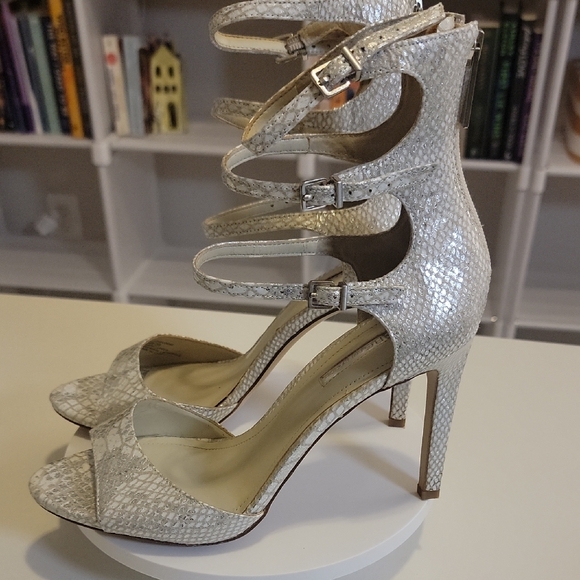 BCBGeneration Snakeskin Strappy Heels - Picture 3 of 4